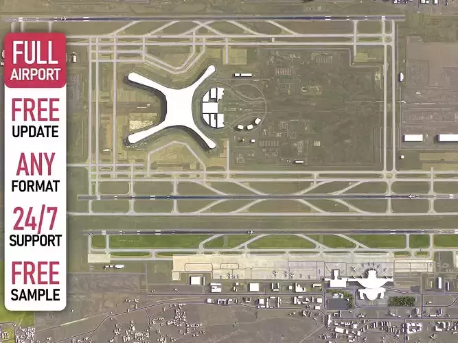 Lanzhou - 3D Airport Model Low-poly 3D model