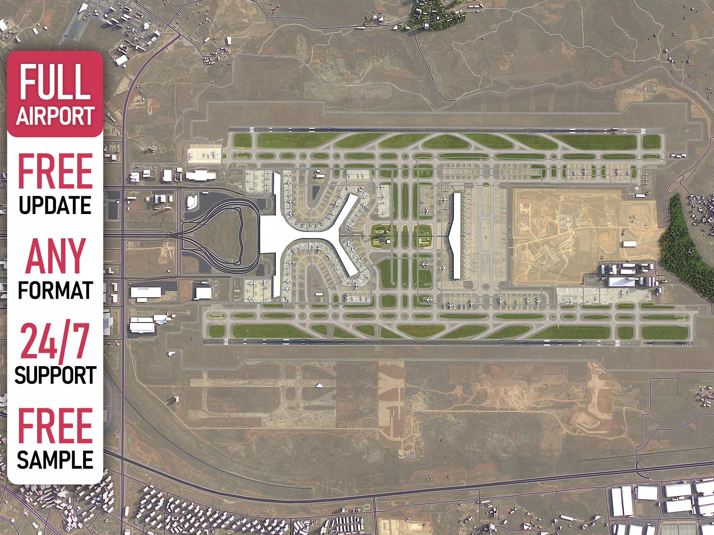 Kunming - 3D Airport Model Low-poly 3D model