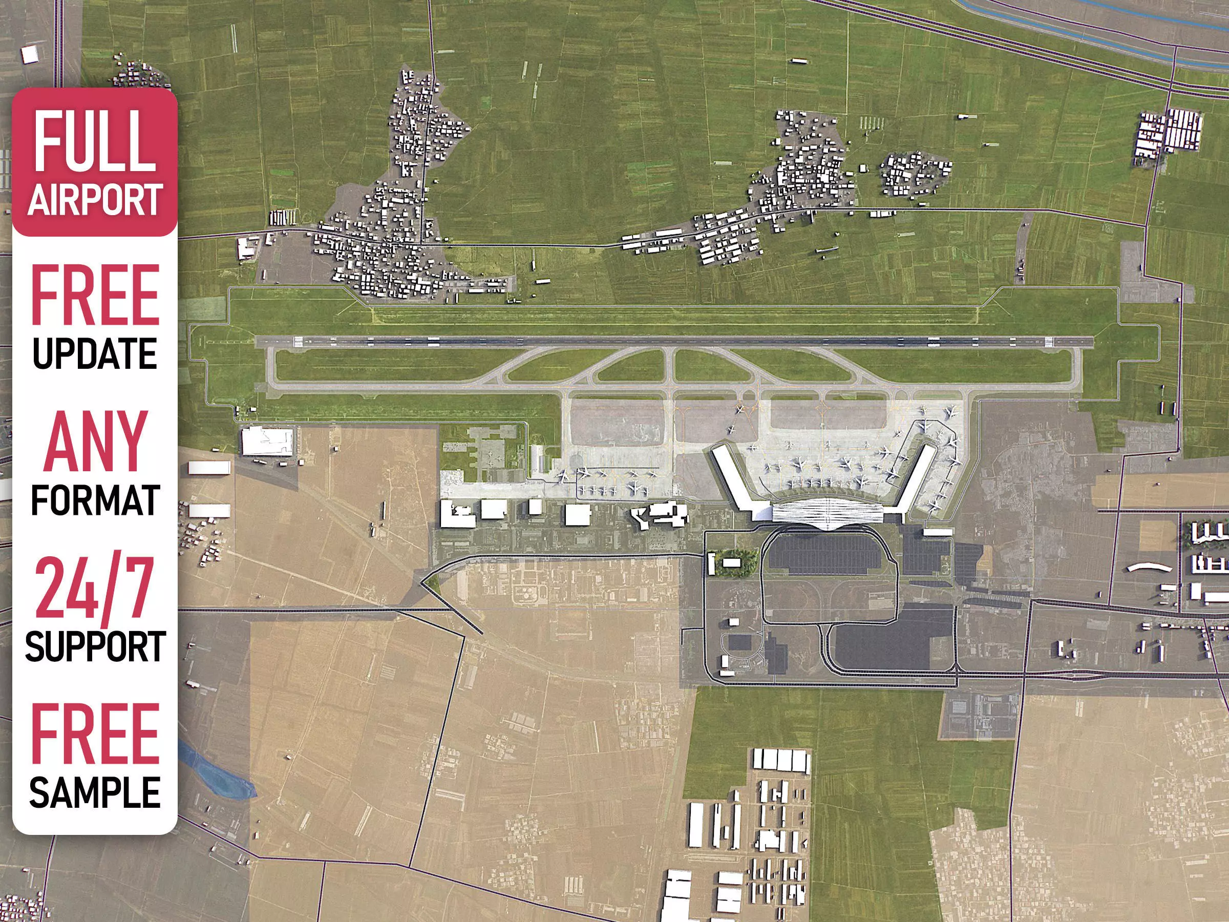 Jinan - 3D Airport Model Low-poly 3D model