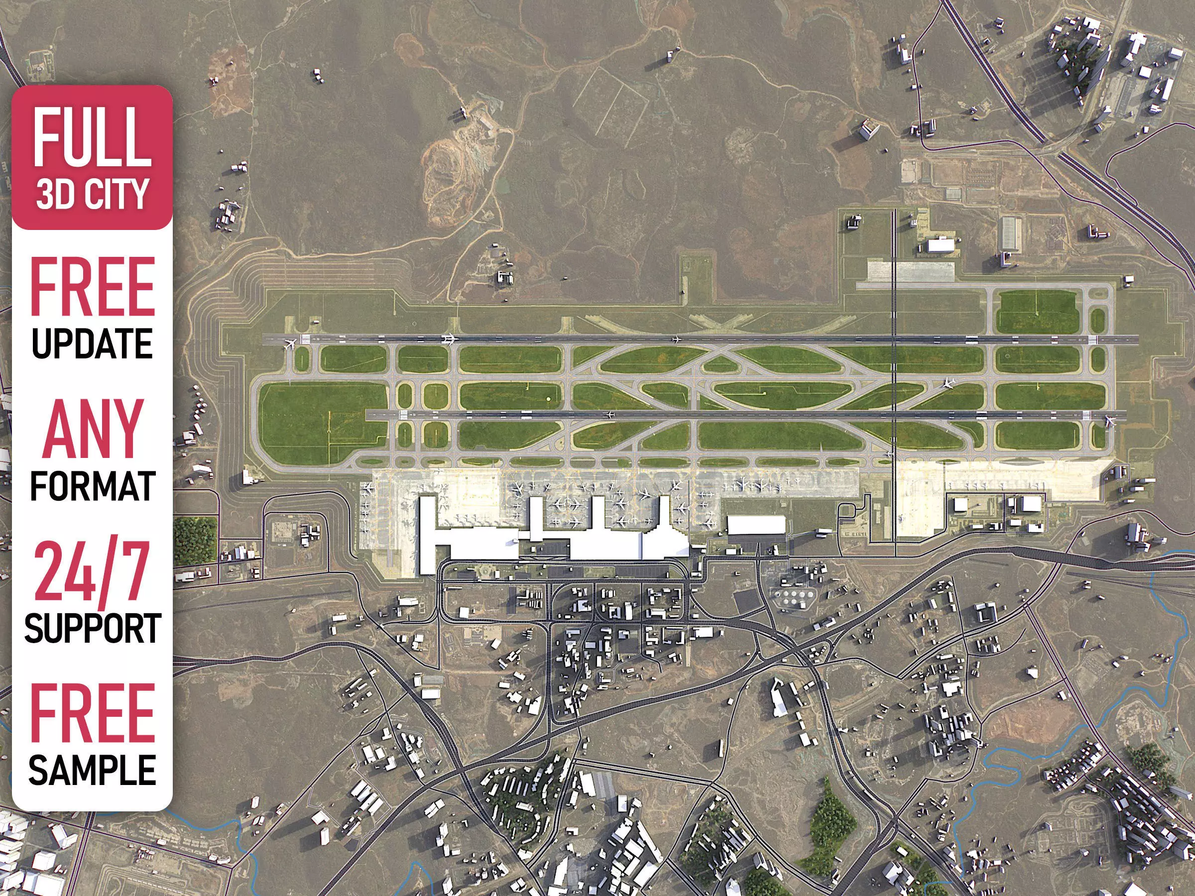 Guiyang - 3D Airport Model Low-poly 3D model_0