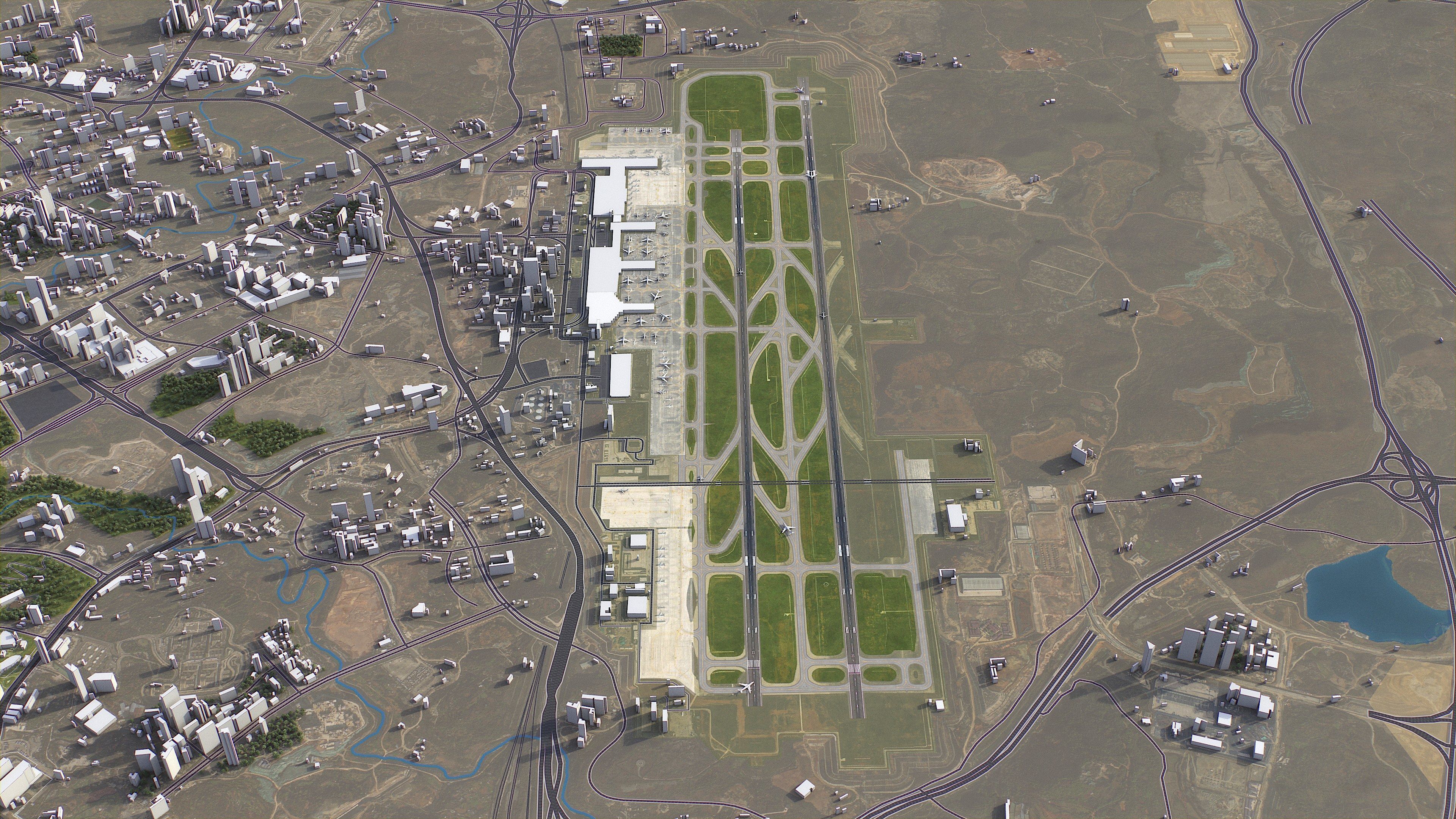 Guiyang - 3D Airport Model Low-poly 3D model_1