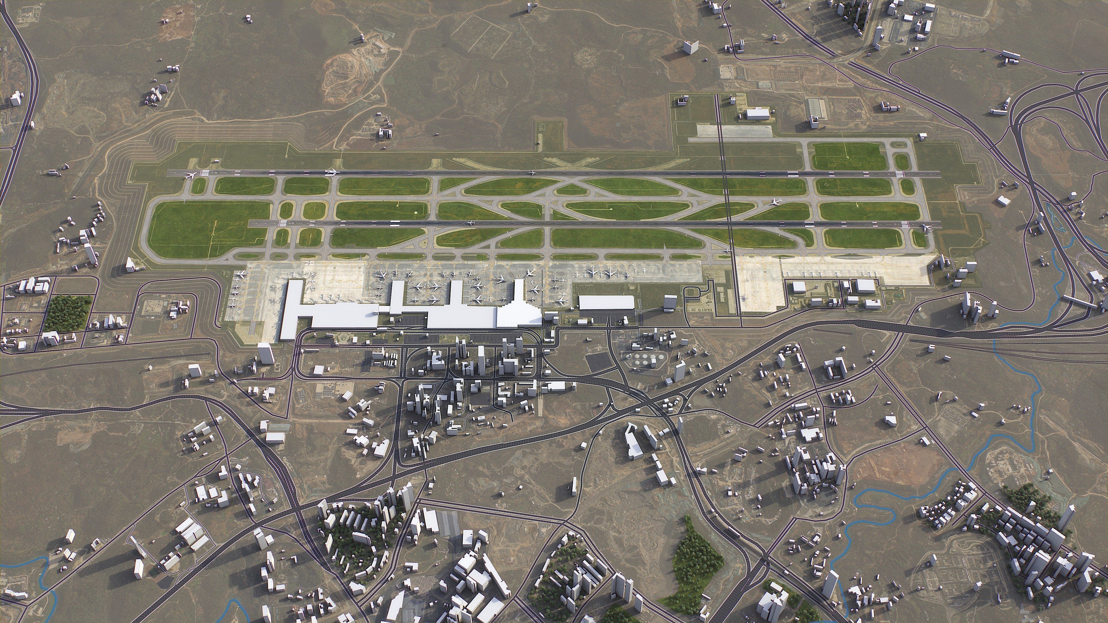 Guiyang - 3D Airport Model Low-poly 3D model_2