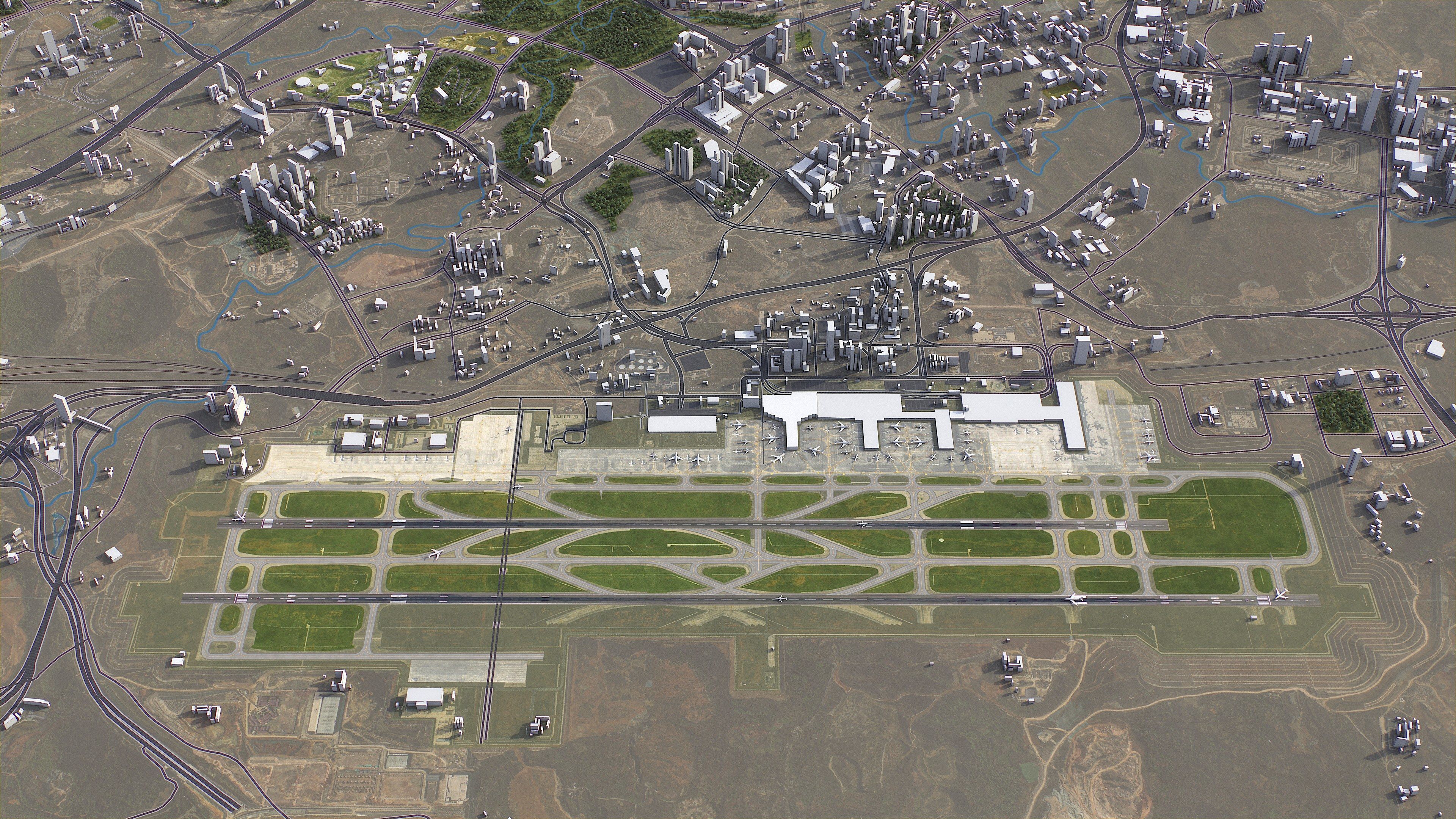 Guiyang - 3D Airport Model Low-poly 3D model_4