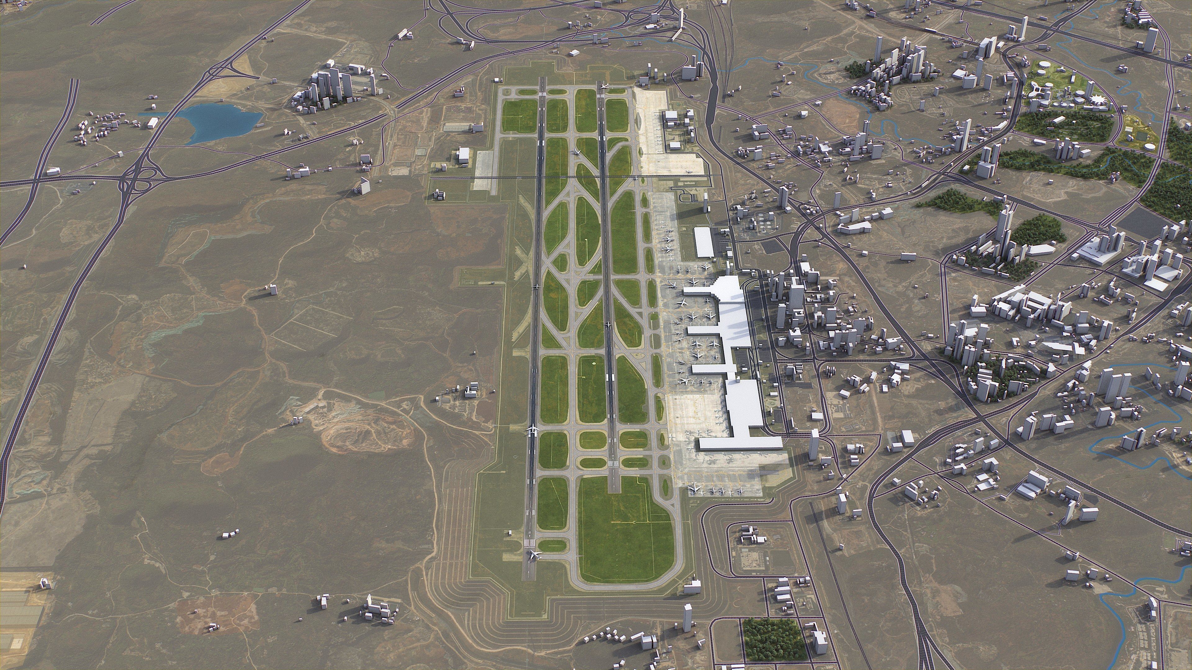 Guiyang - 3D Airport Model Low-poly 3D model_3