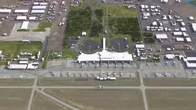 Casablanca - 3D Airport Model Low-poly 3D model