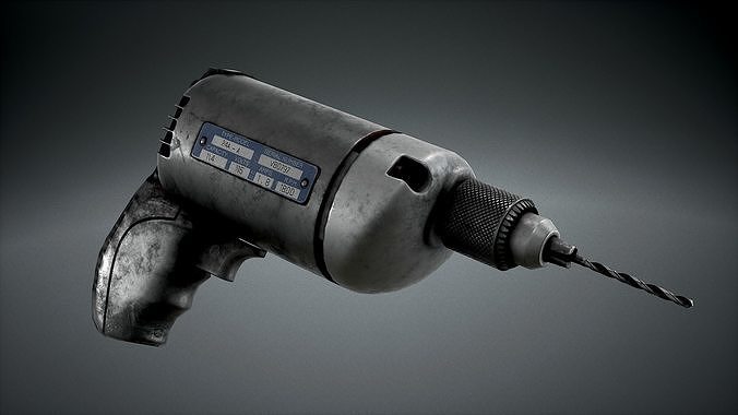 Vintage Electric Drill Low-poly 3D model
