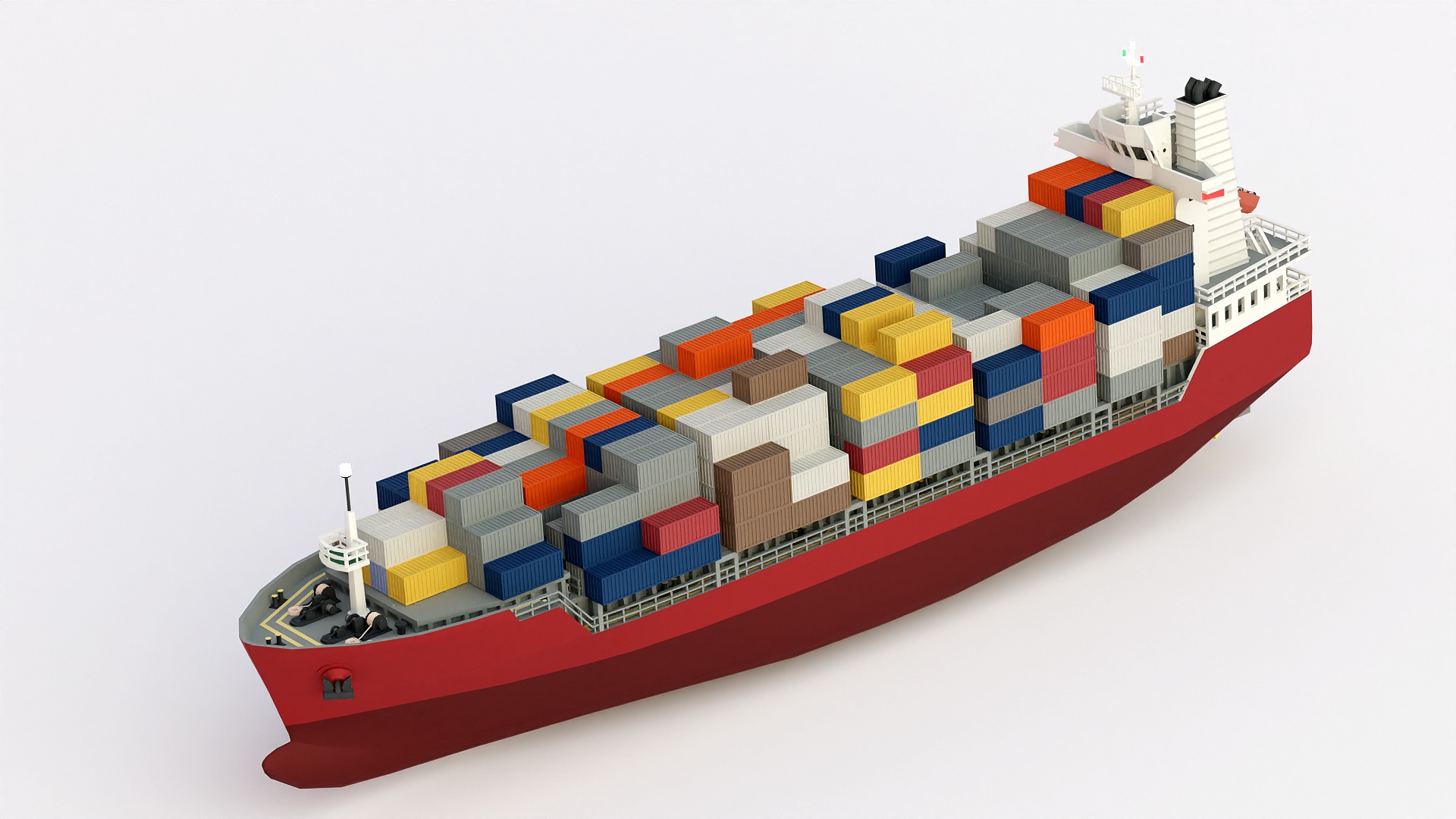 Feeder ship lowpoly Low-poly 3D model_7