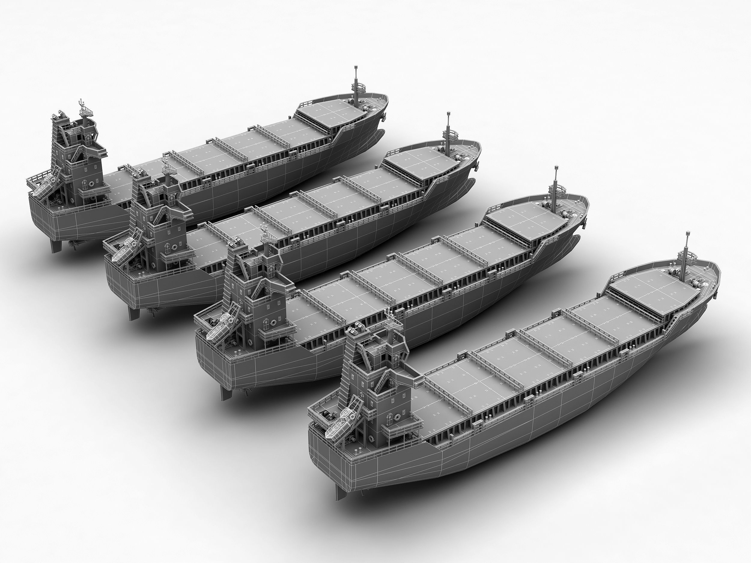 Feeder ship lowpoly Low-poly 3D model_15