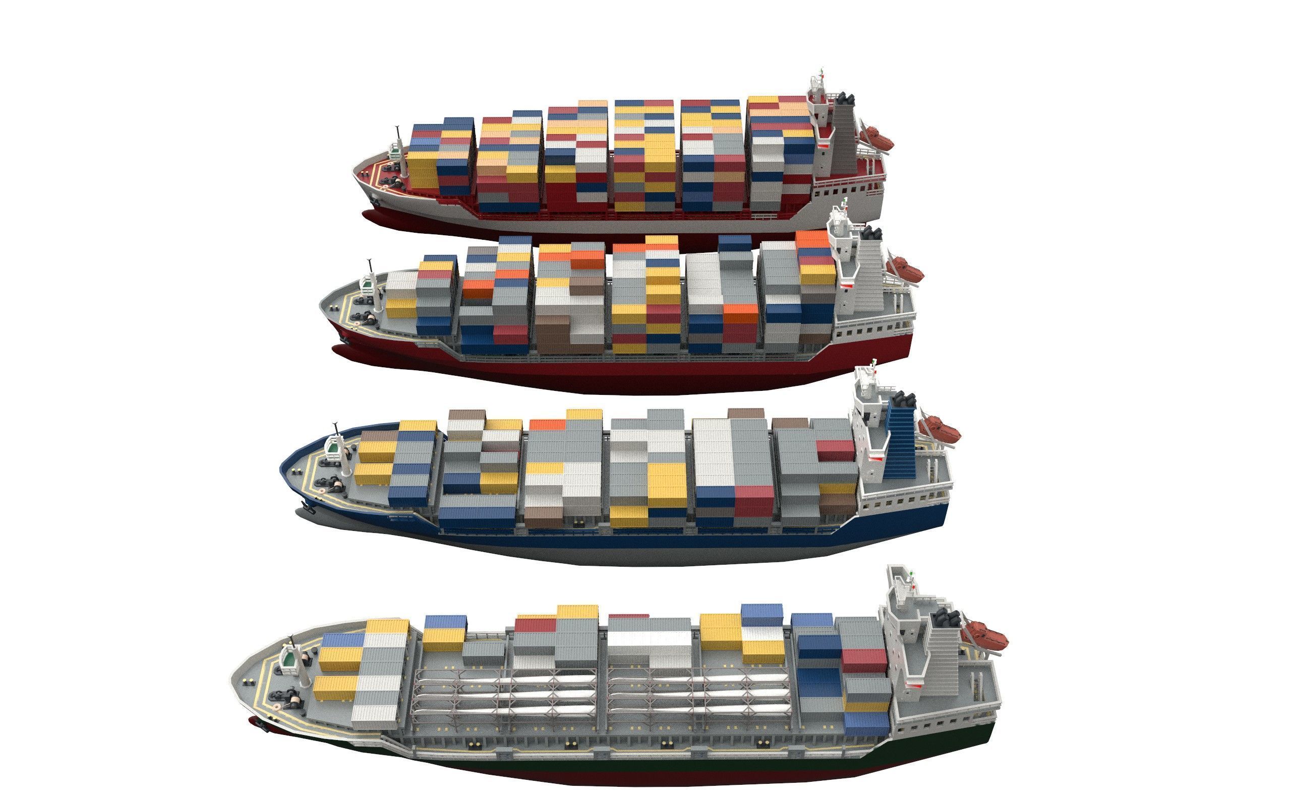 Feeder ship lowpoly Low-poly 3D model_1