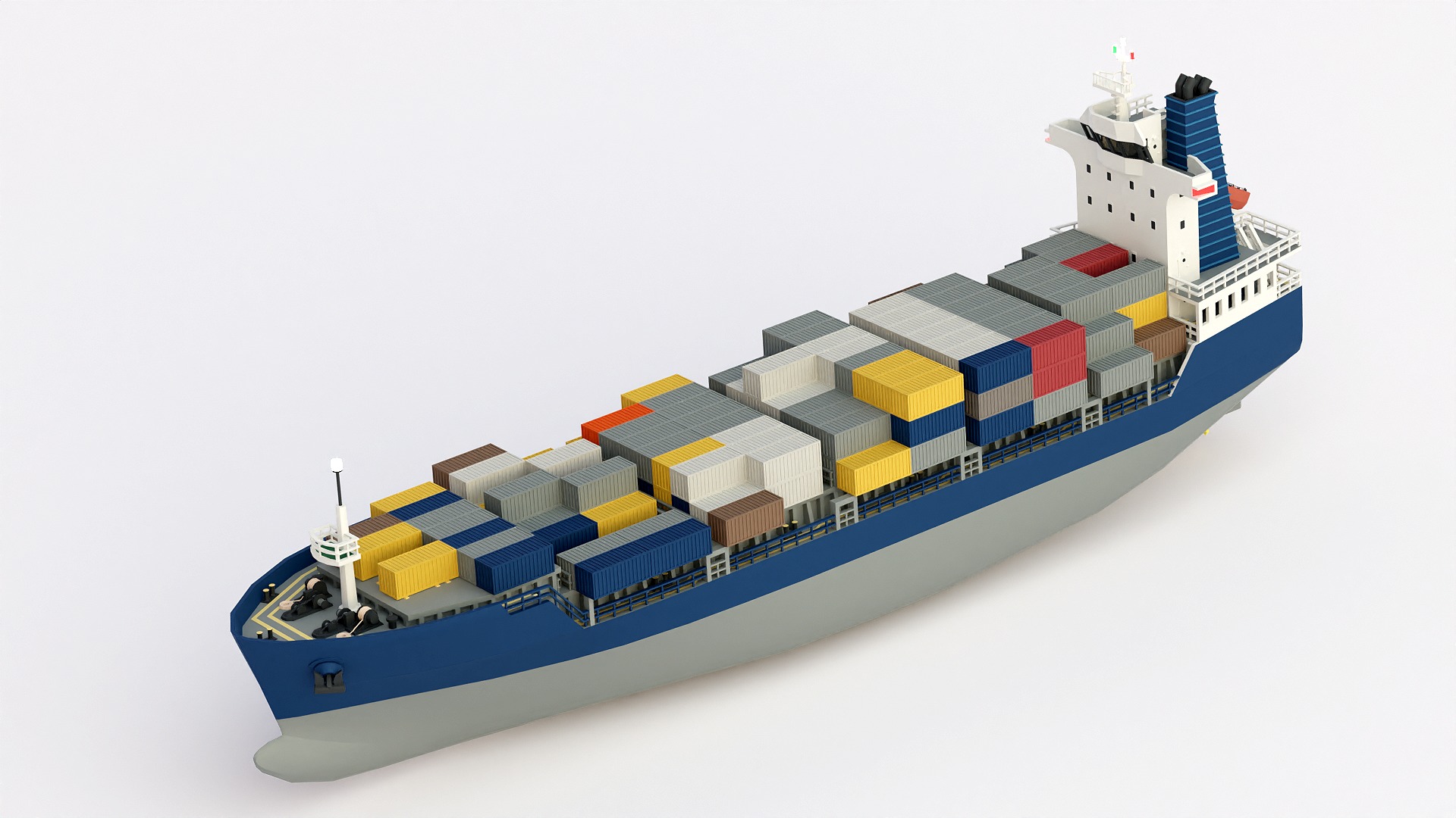 Feeder ship lowpoly Low-poly 3D model_10