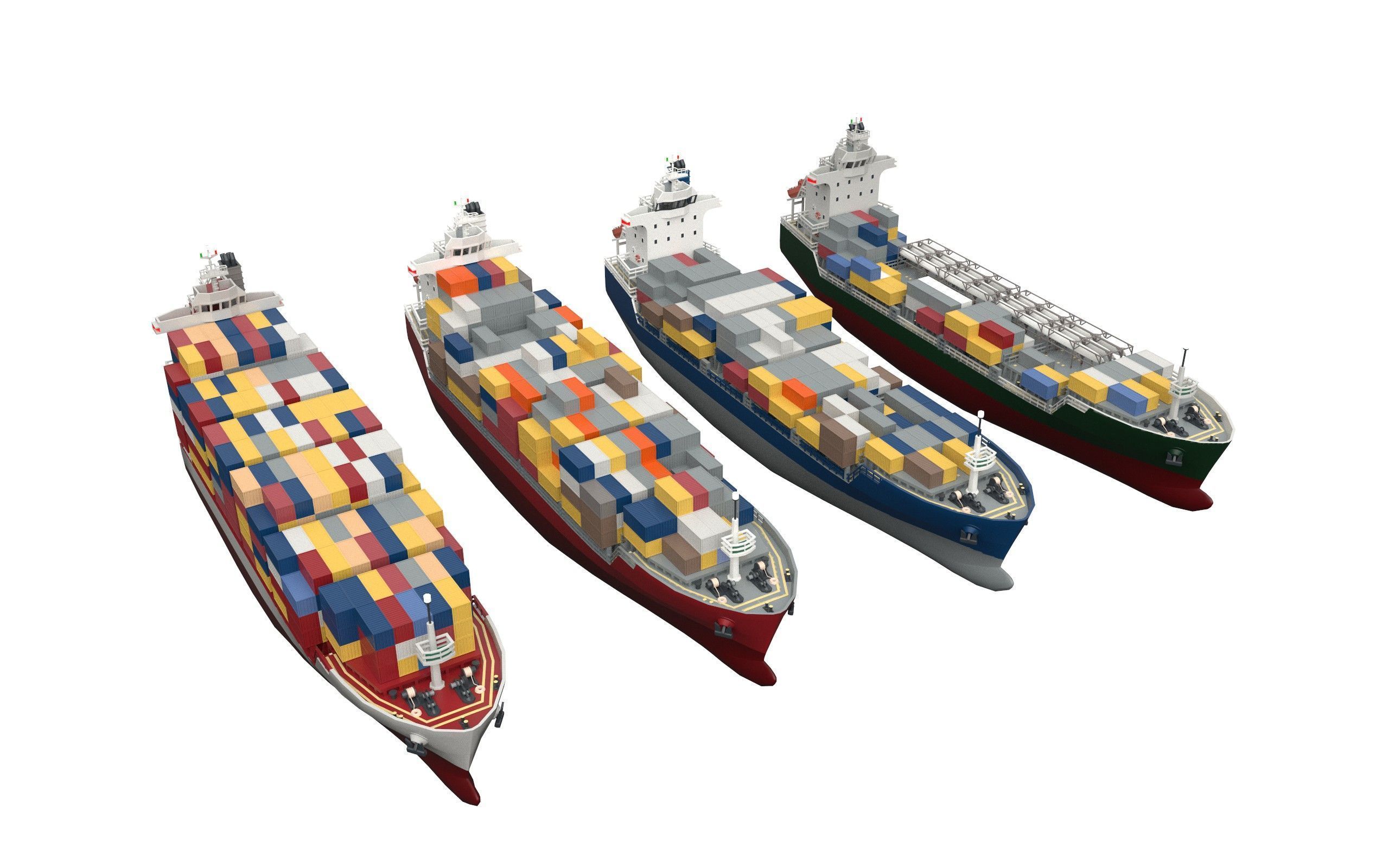 Feeder ship lowpoly Low-poly 3D model_3