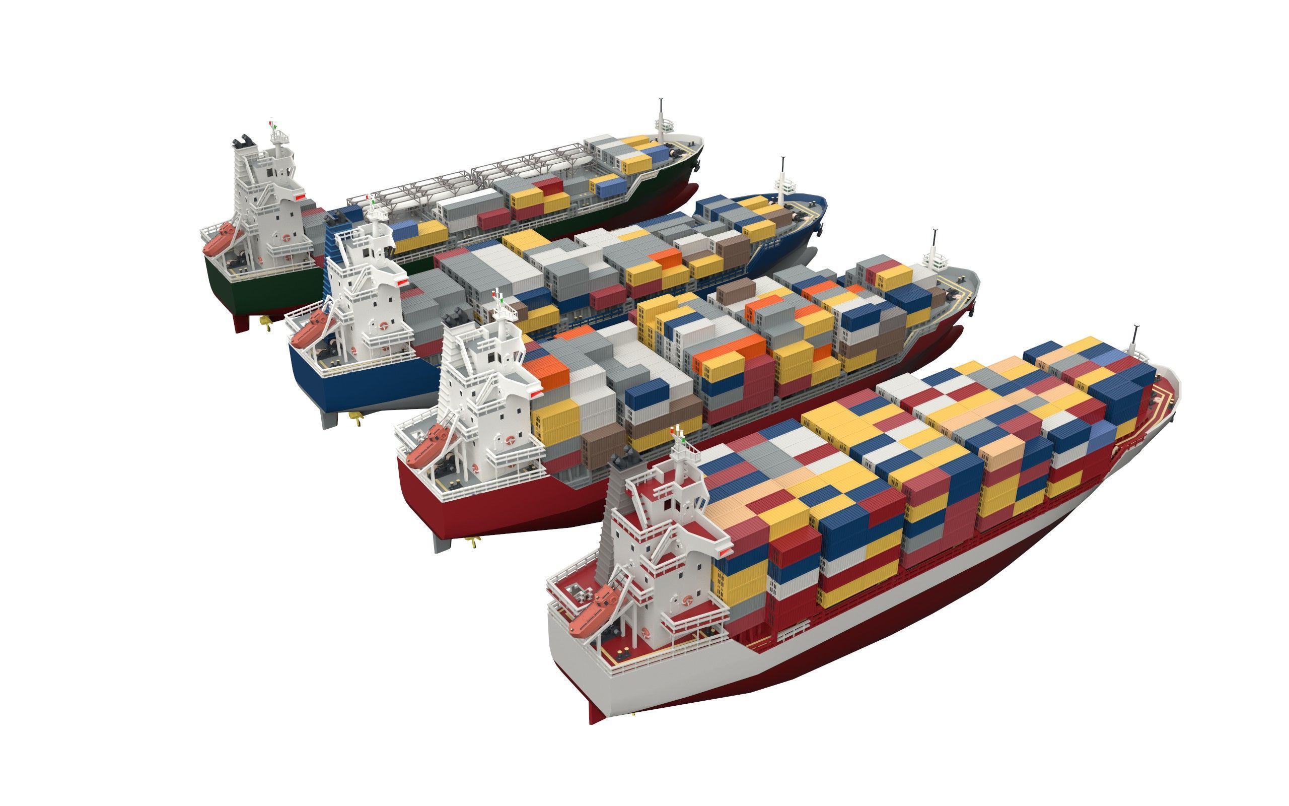 Feeder ship lowpoly Low-poly 3D model_2