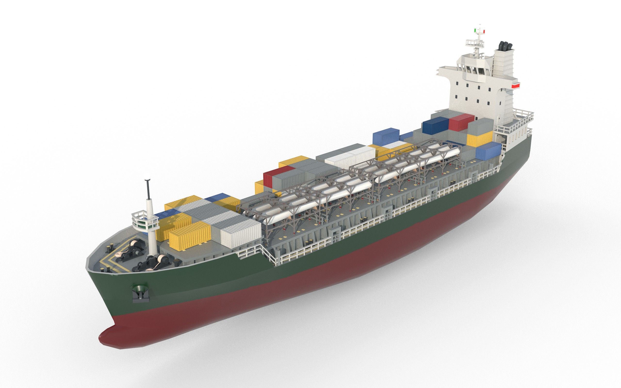 Feeder ship lowpoly Low-poly 3D model_4