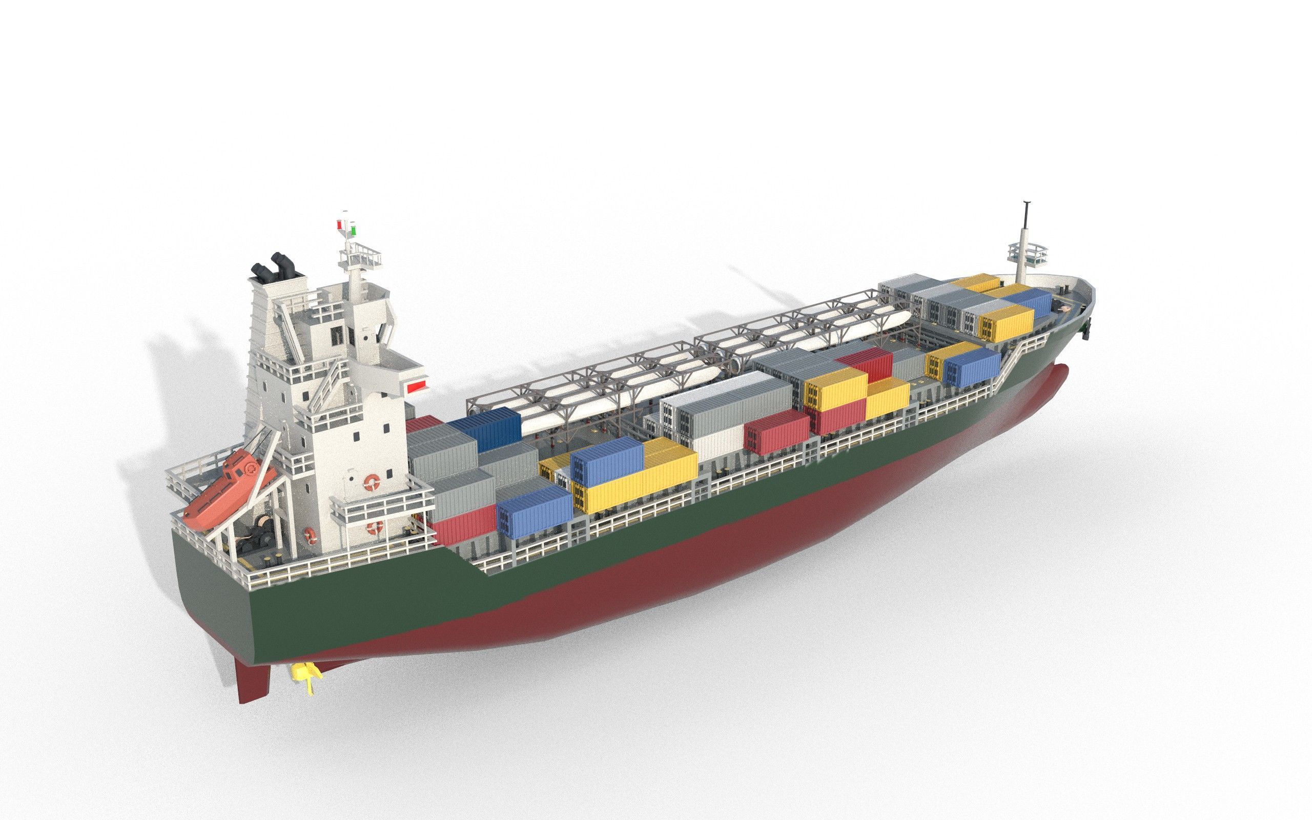 Feeder ship lowpoly Low-poly 3D model_5