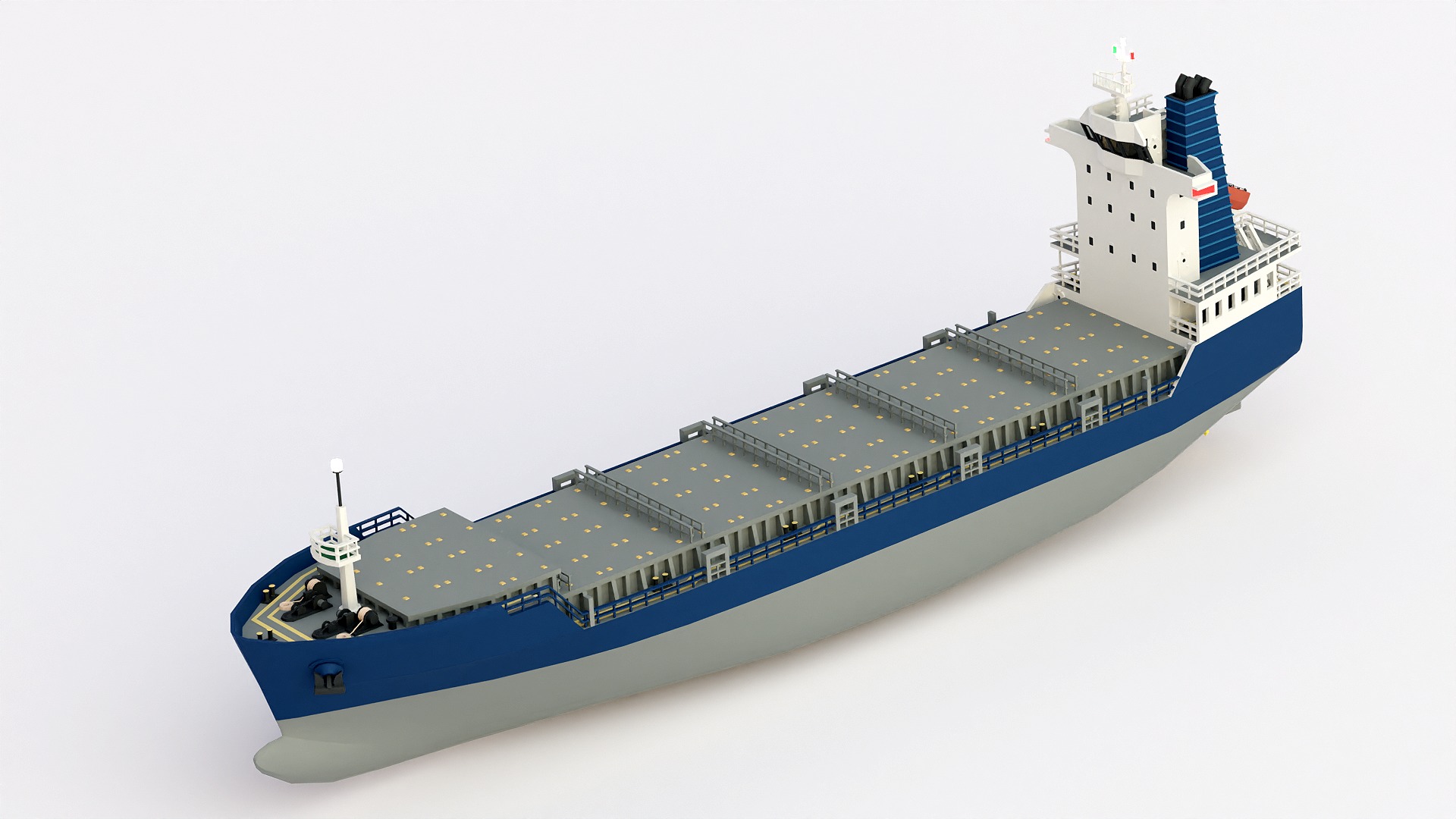 Feeder ship lowpoly Low-poly 3D model_9