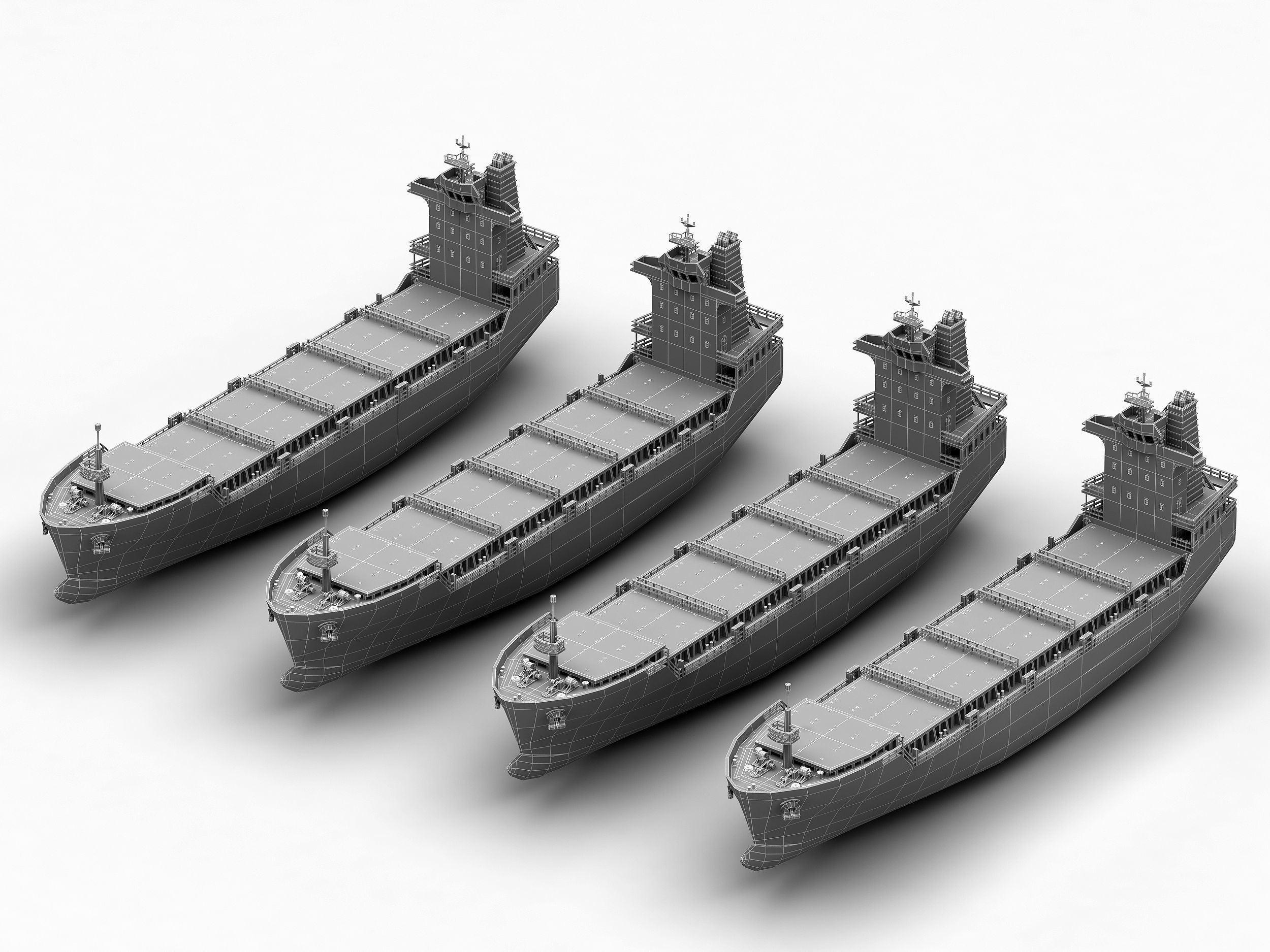 Feeder ship lowpoly Low-poly 3D model_12