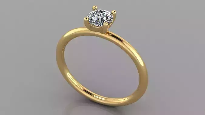 AG SZ US 7 ROUND DIAMOND RING