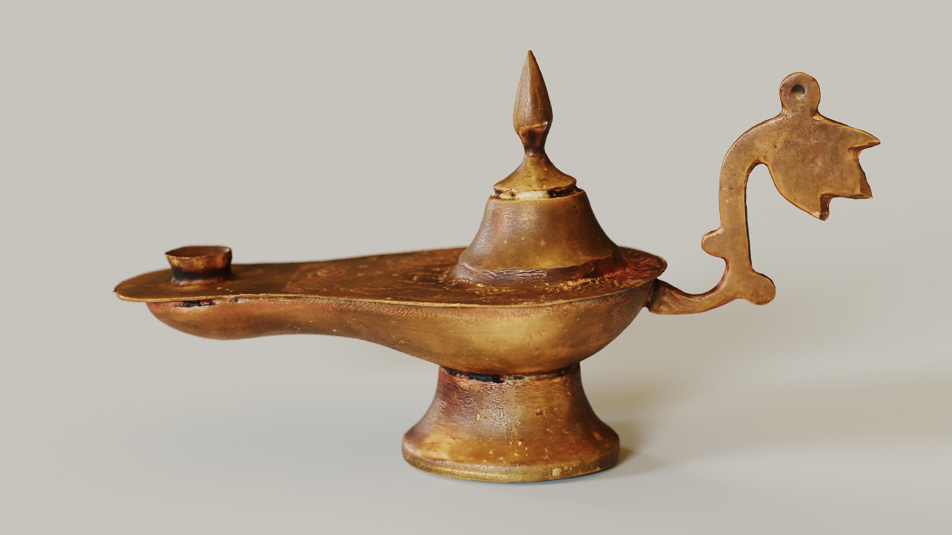 Antique Oil Lamp Scan 4K 3D model_3