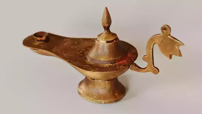 Antique Oil Lamp Scan 4K 3D model