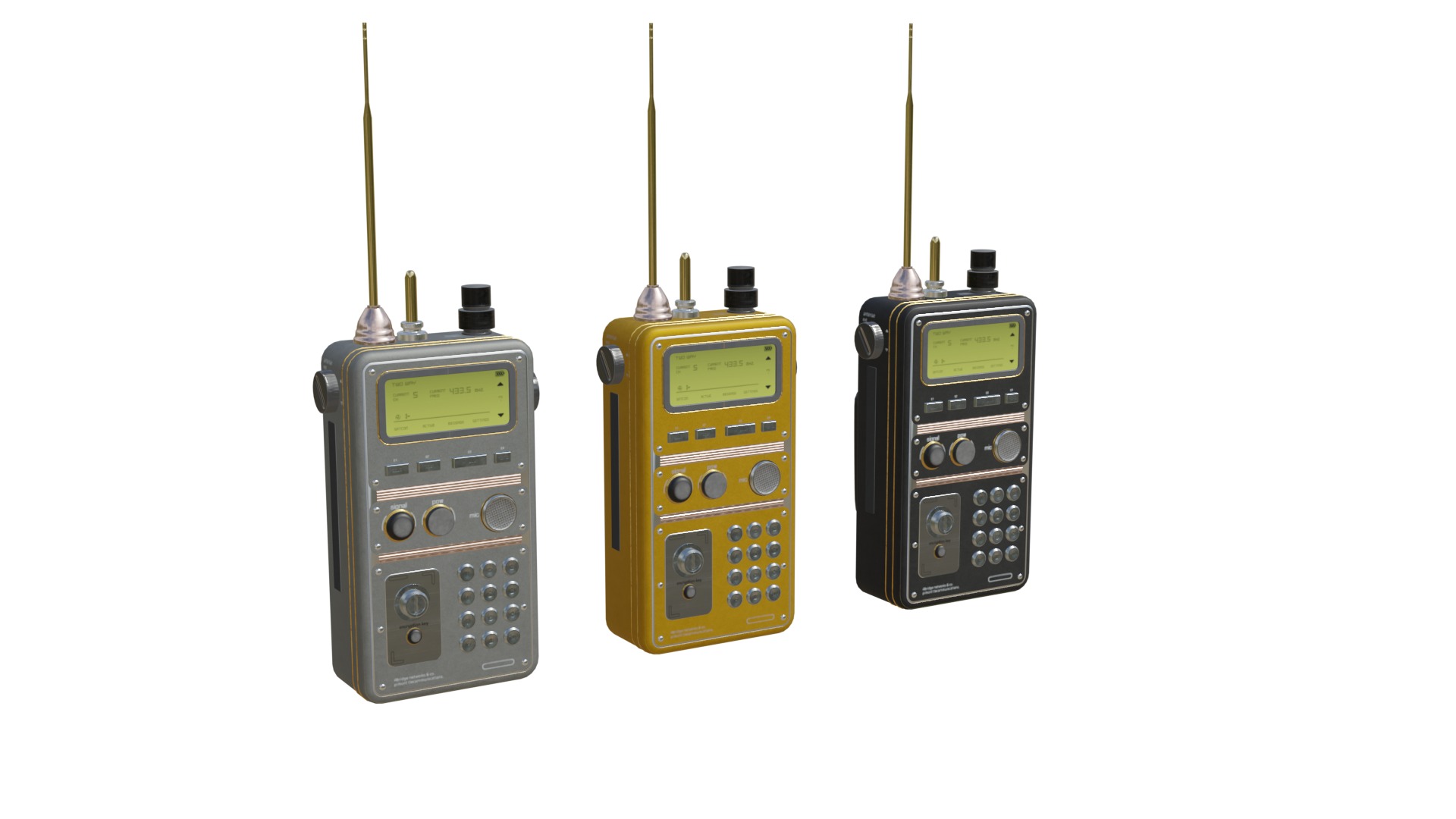 Sci-Fi Walkie-talkie Low-poly 3D model_11