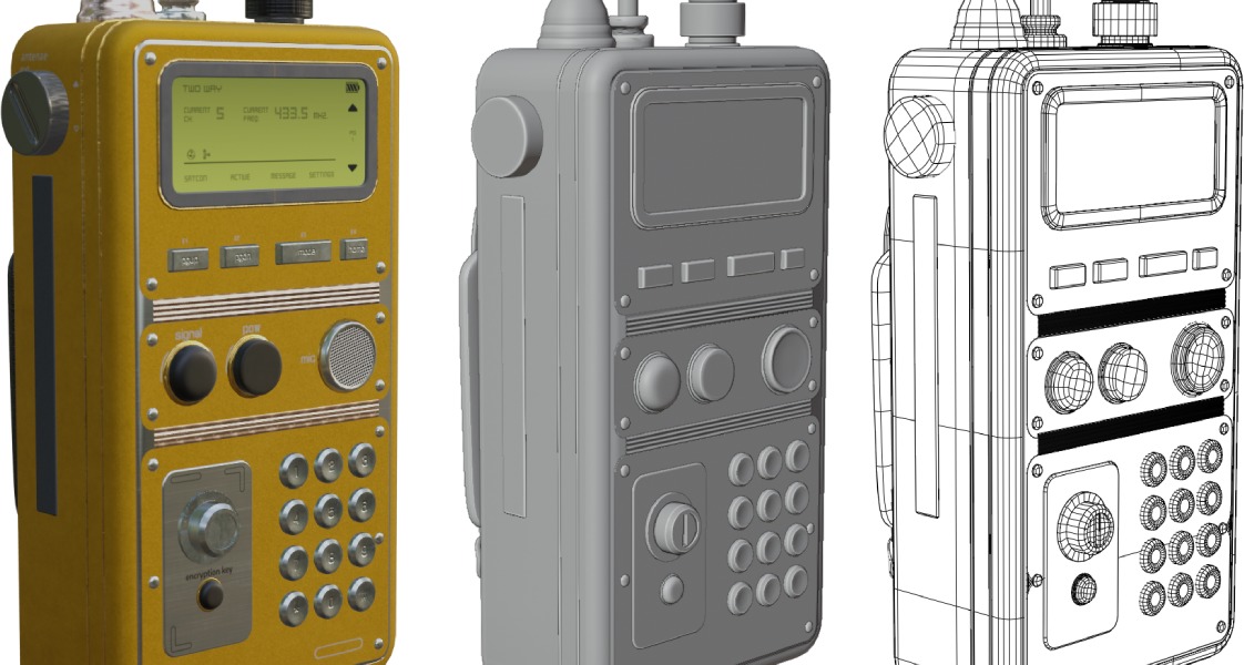 Sci-Fi Walkie-talkie Low-poly 3D model_3