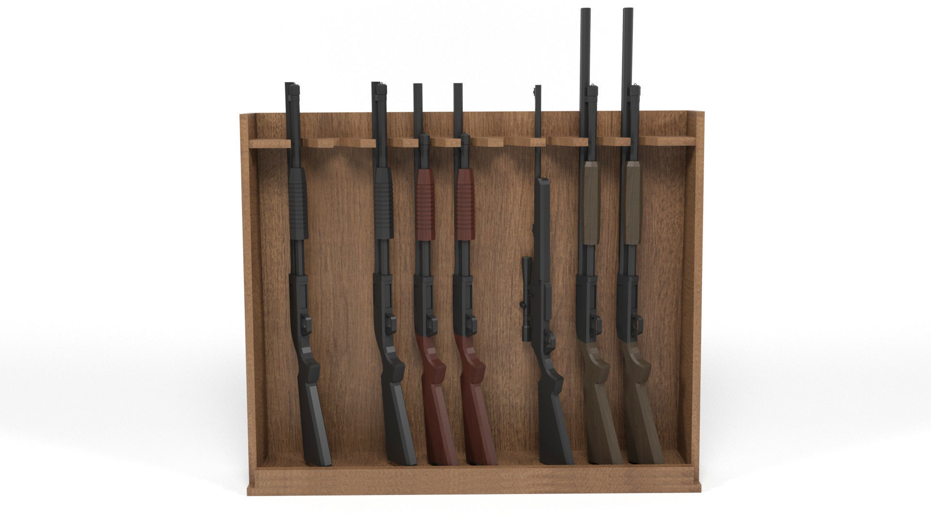 Weapons shelf Low-poly 3D model_2