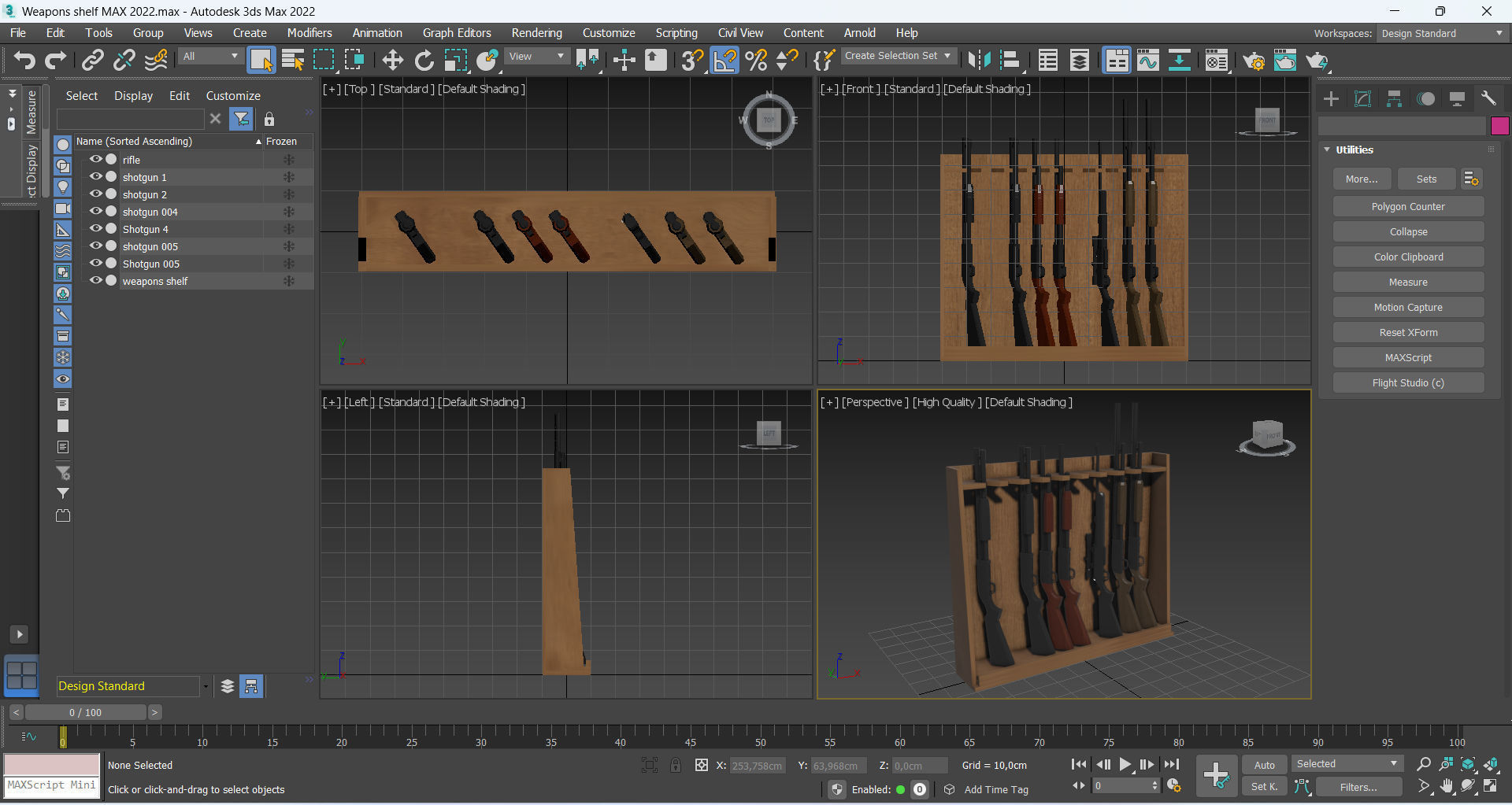 Weapons shelf Low-poly 3D model_8