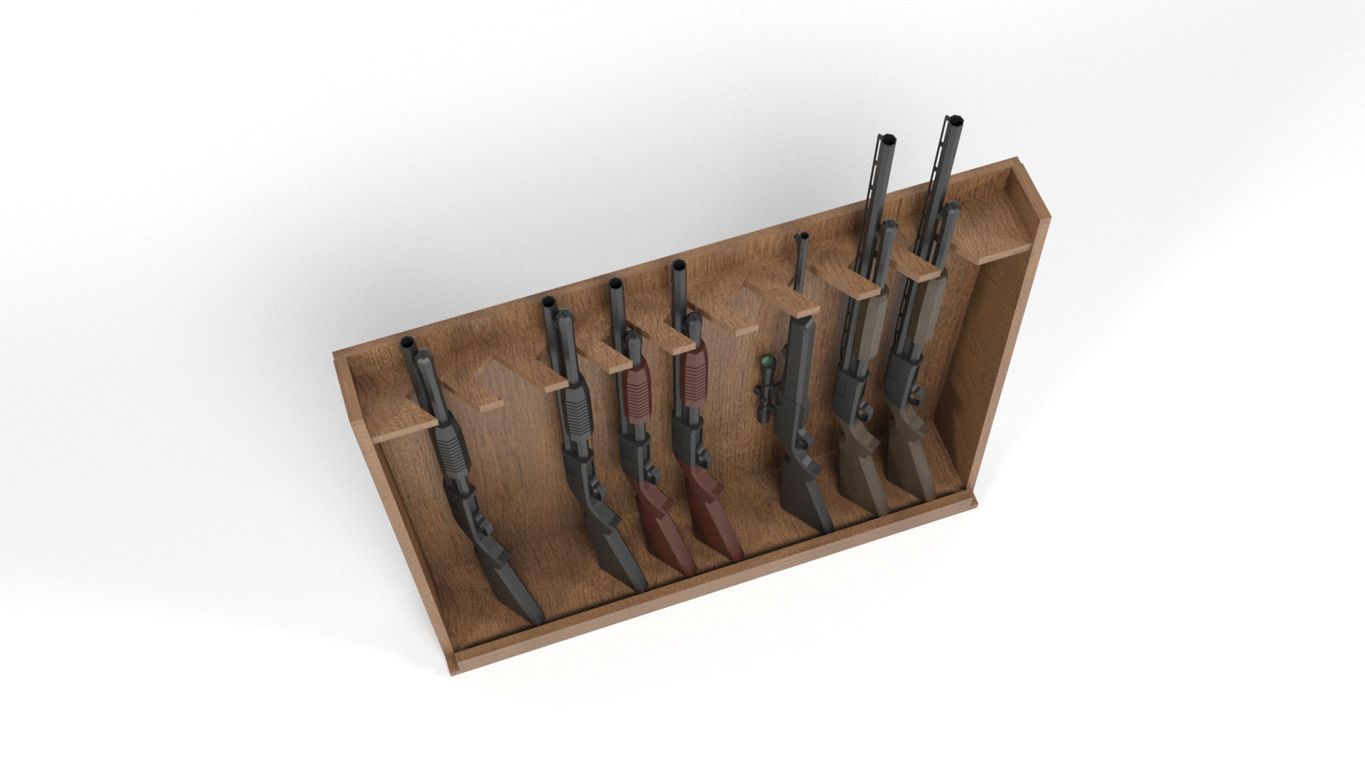 Weapons shelf Low-poly 3D model_3