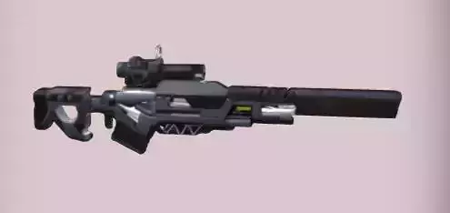  Futuristic Sci-Fi Gun 3D Model Low-poly 3D model