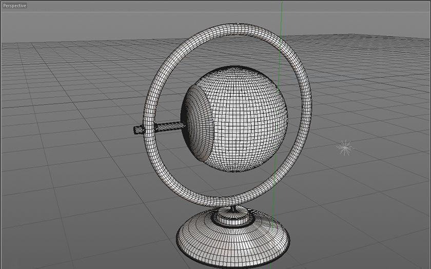 Futuristic Table and Lamp Free 3D model_5