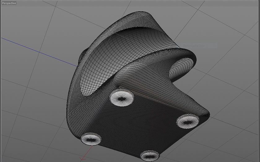 Futuristic Table and Lamp Free 3D model_7