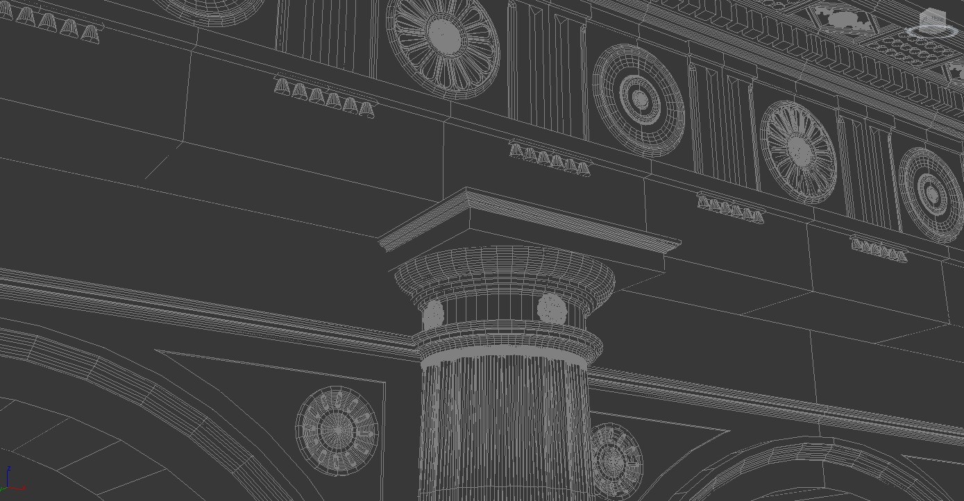 Arch in classical Doric Denticulated order 3D model_13