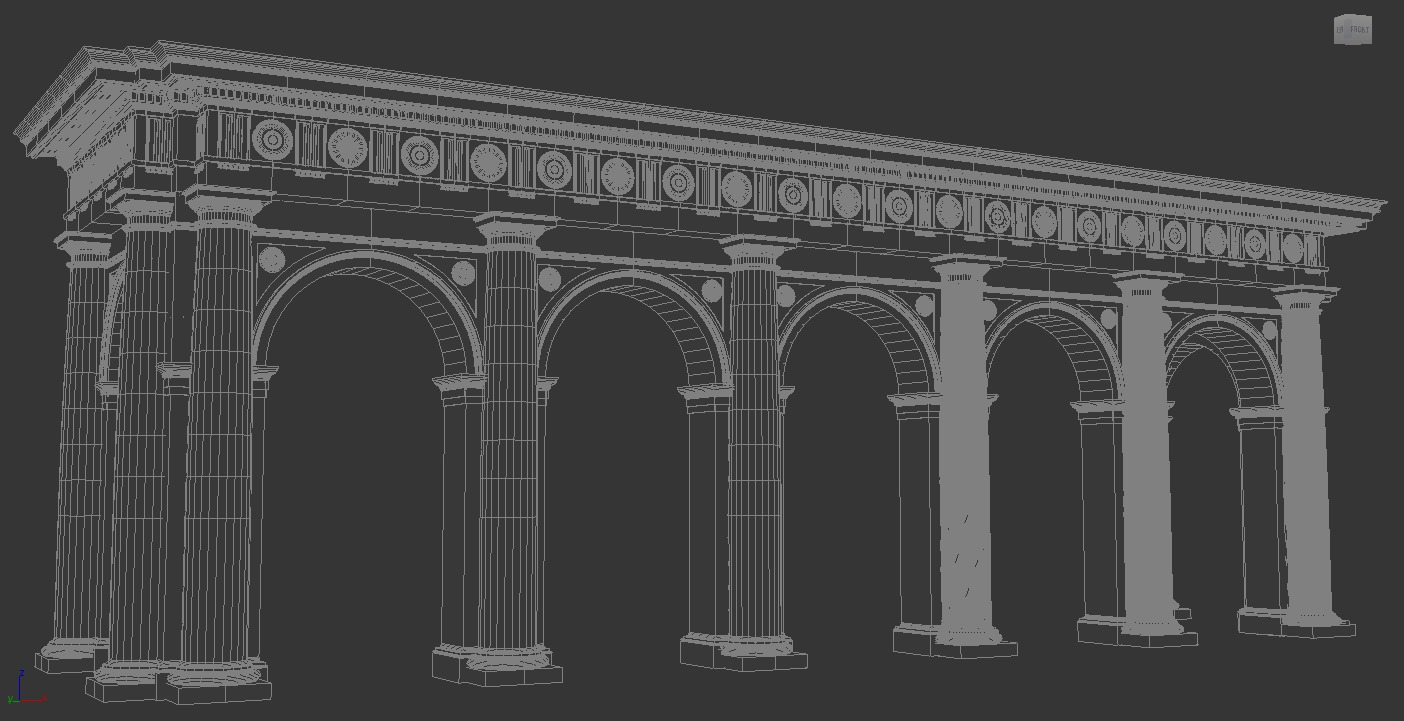 Arch in classical Doric Denticulated order 3D model_11