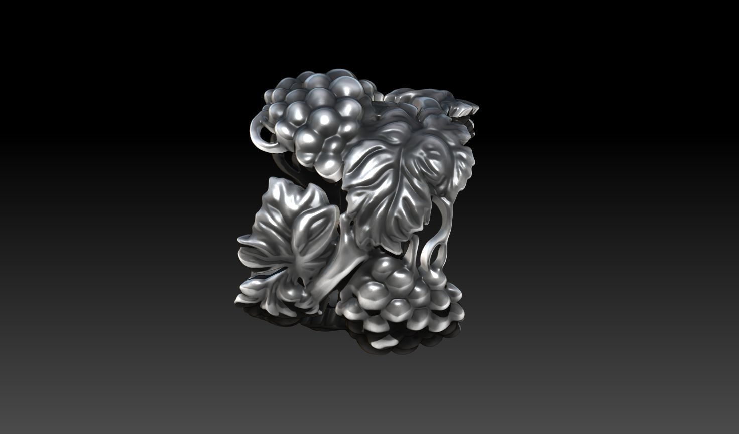 Bague vigne large 3D print model_14