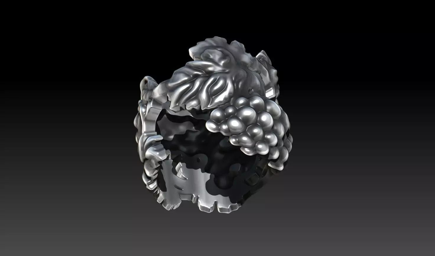 Bague vigne large 3D print model_0