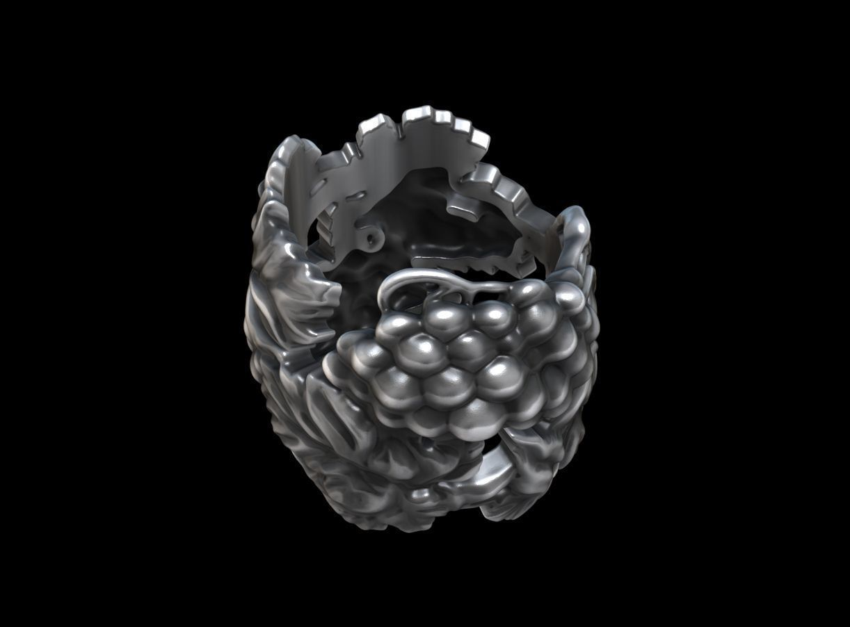 Bague vigne large 3D print model_11