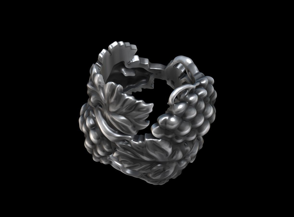 Bague vigne large 3D print model_6