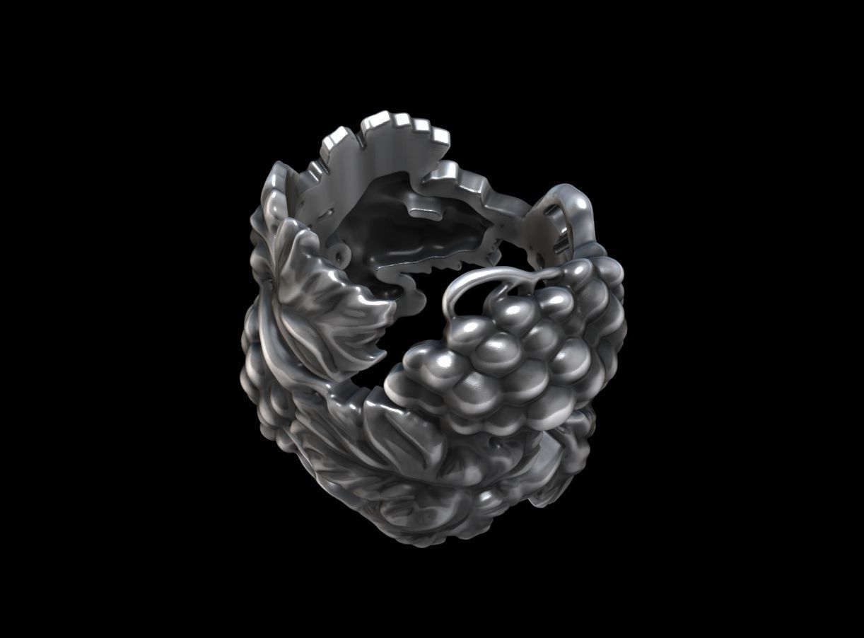 Bague vigne large 3D print model_9