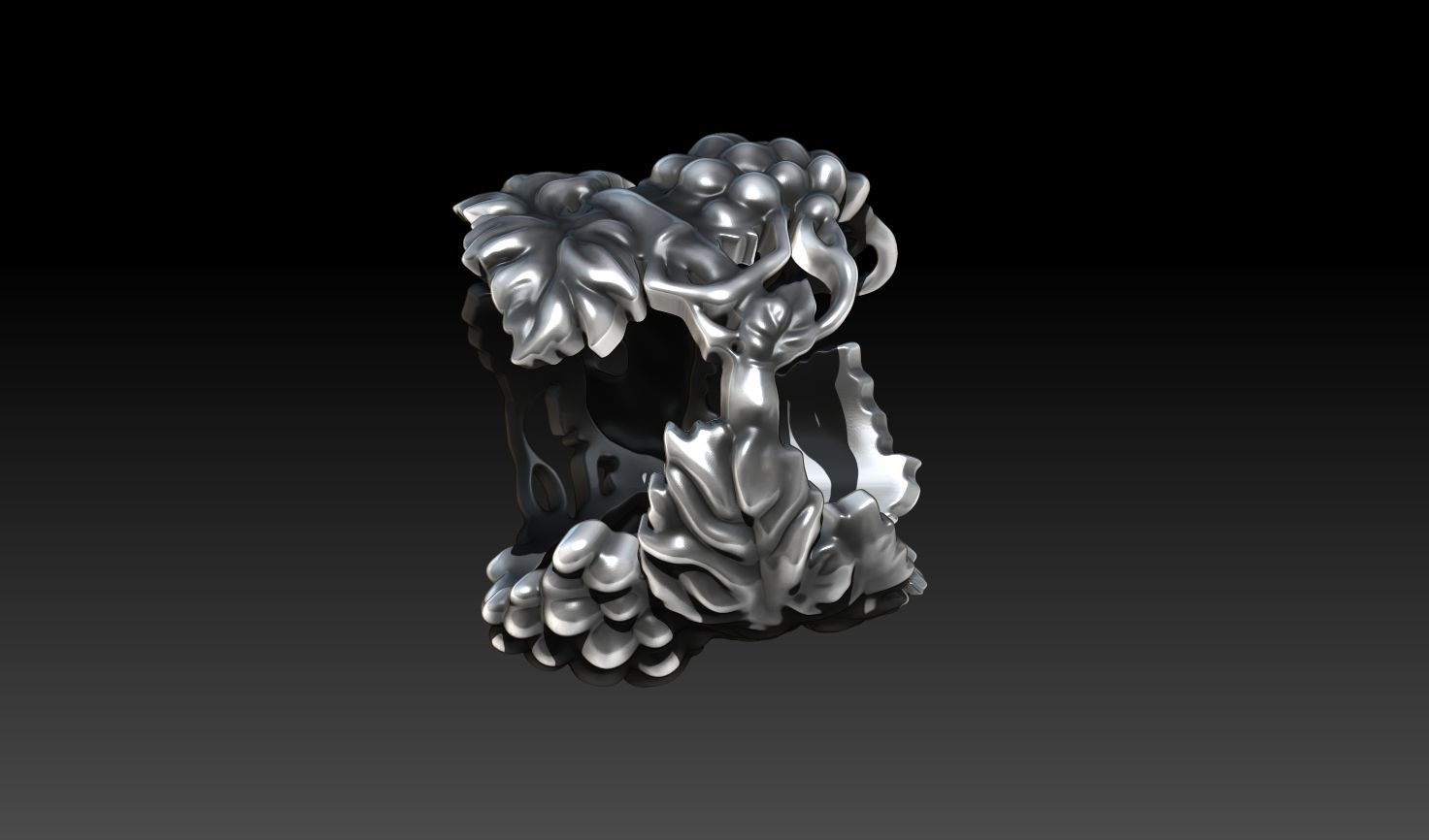 Bague vigne large 3D print model_13