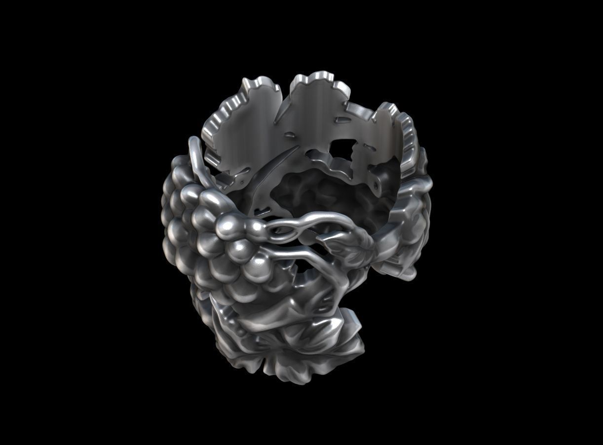 Bague vigne large 3D print model_12
