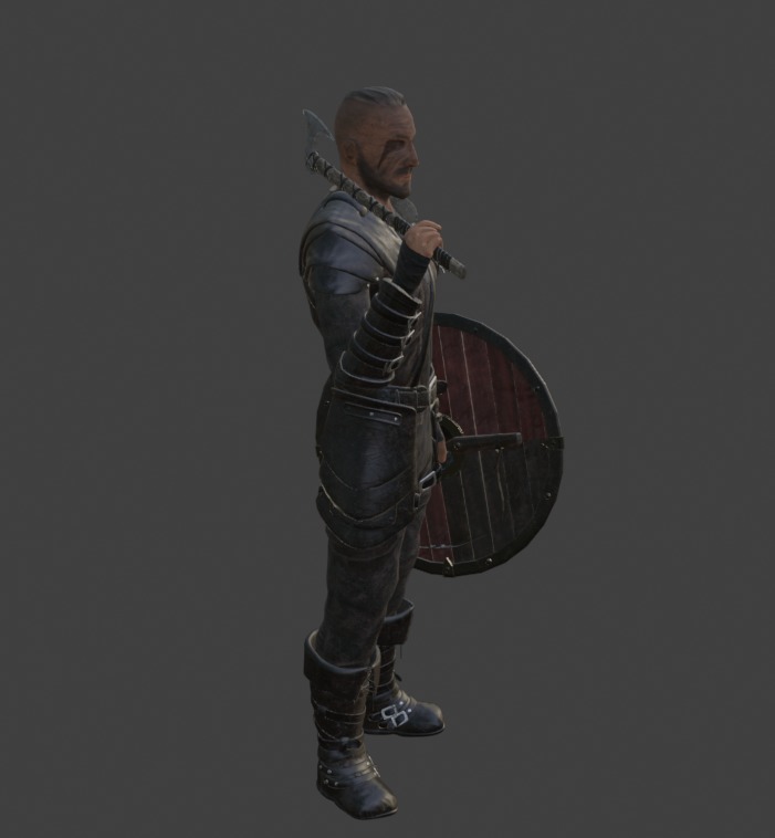 VIKING GAME CHARACHTER GAME READY 3D model_5