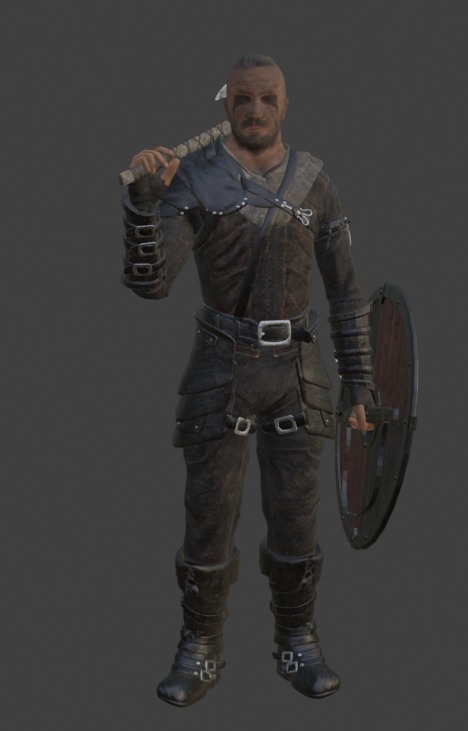 VIKING GAME CHARACHTER GAME READY 3D model_4