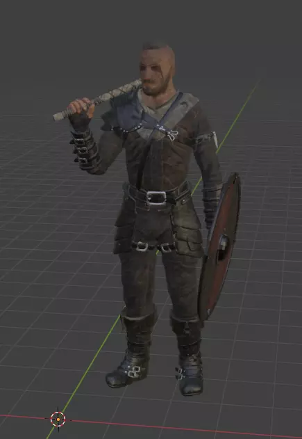 VIKING GAME CHARACHTER GAME READY 3D model_0