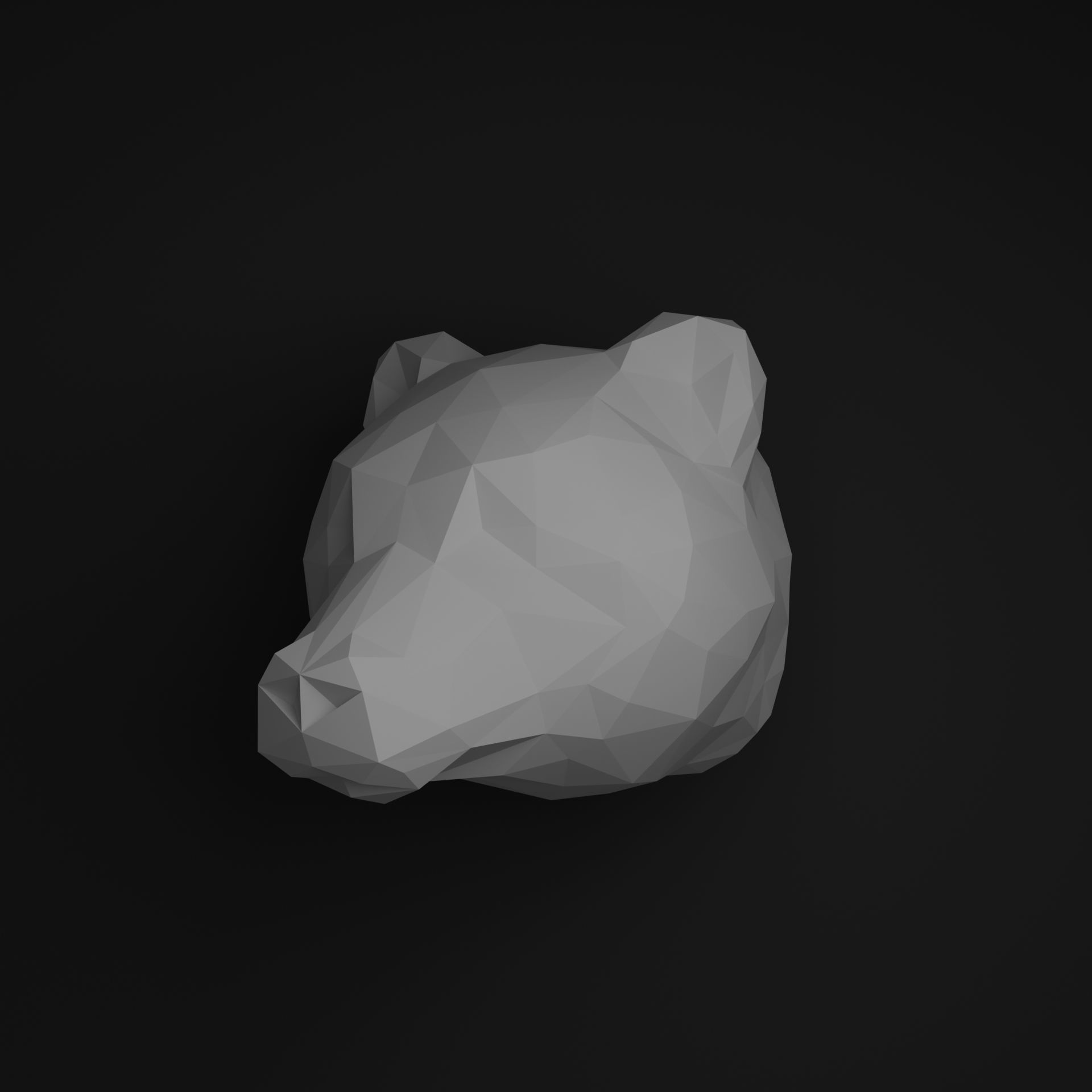 Bear head 3D print model_4