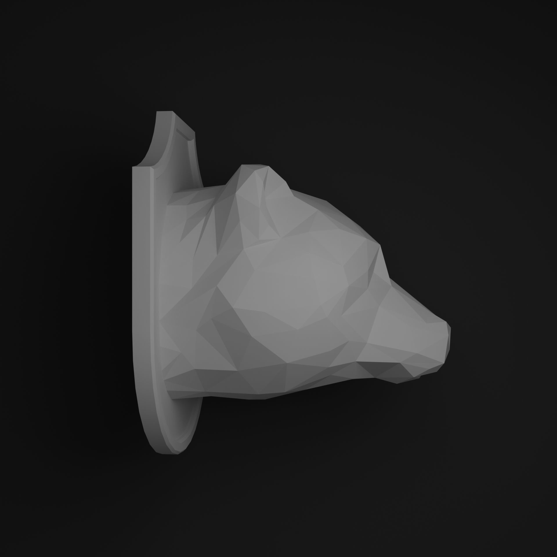 Bear head 3D print model_7
