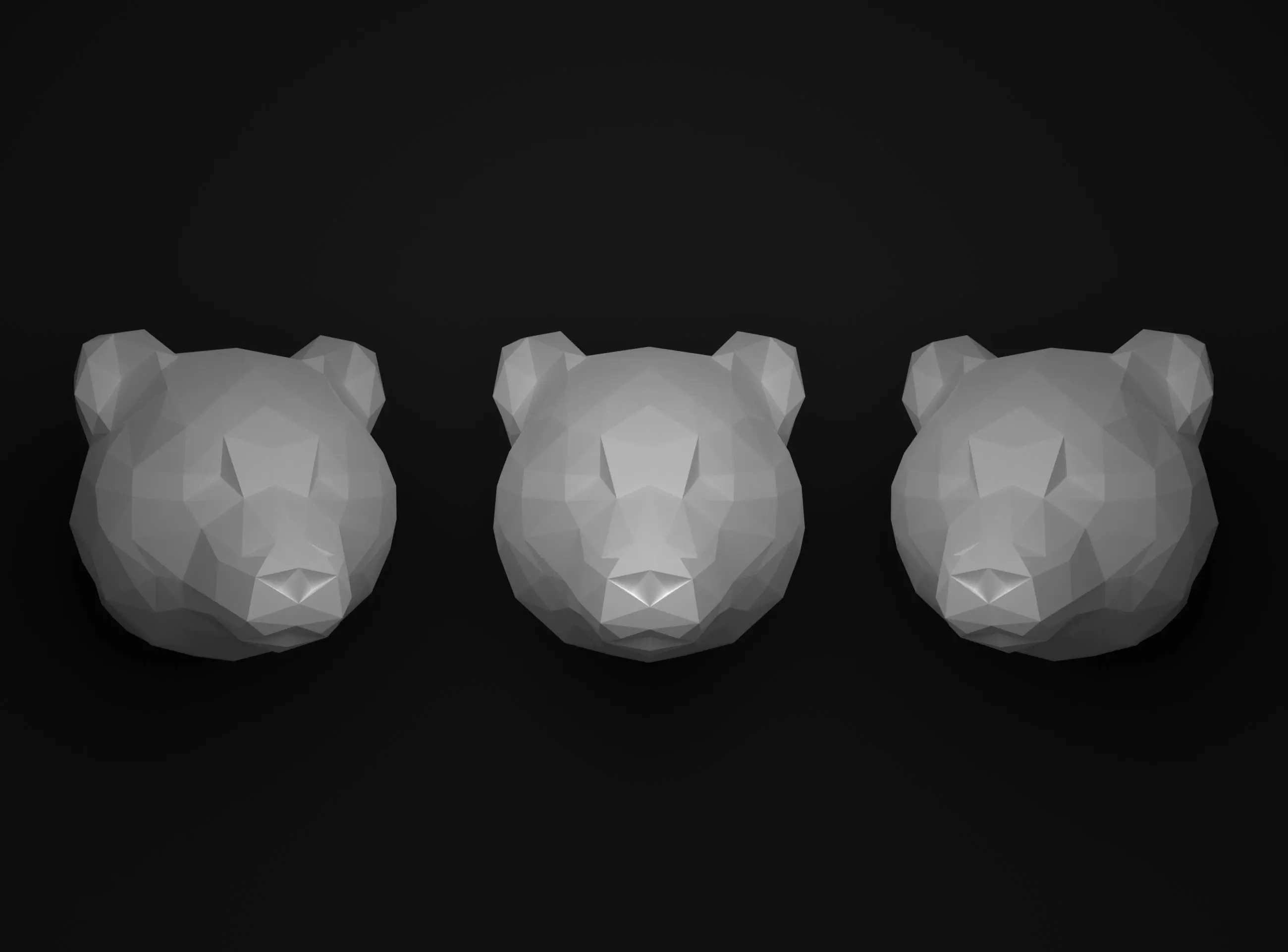 Bear head 3D print model_0