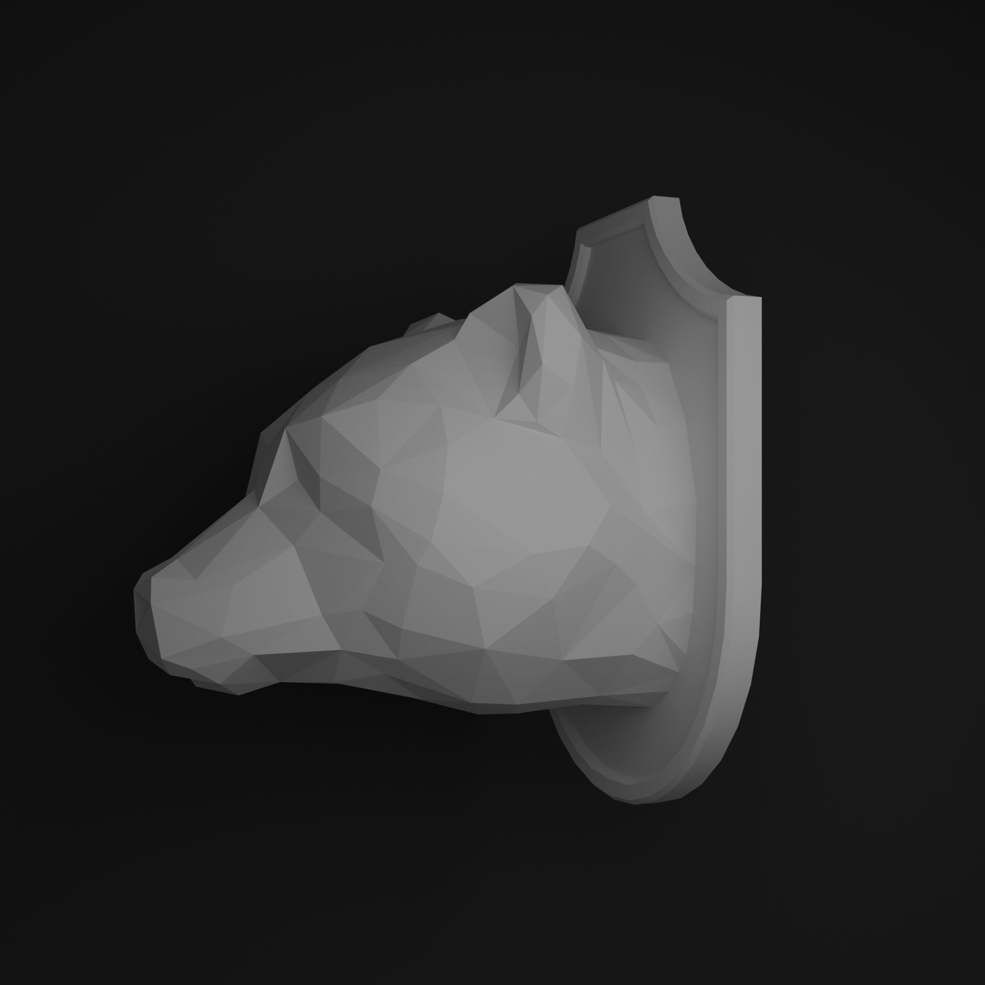 Bear head 3D print model_8