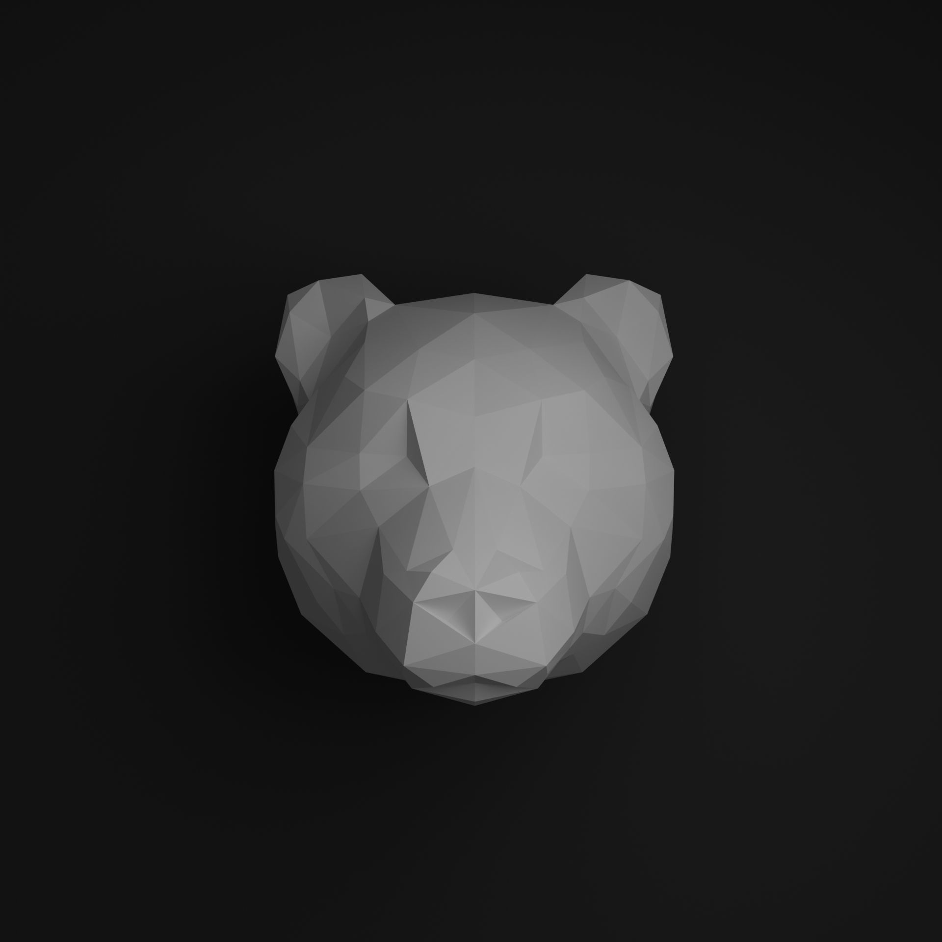 Bear head 3D print model_11