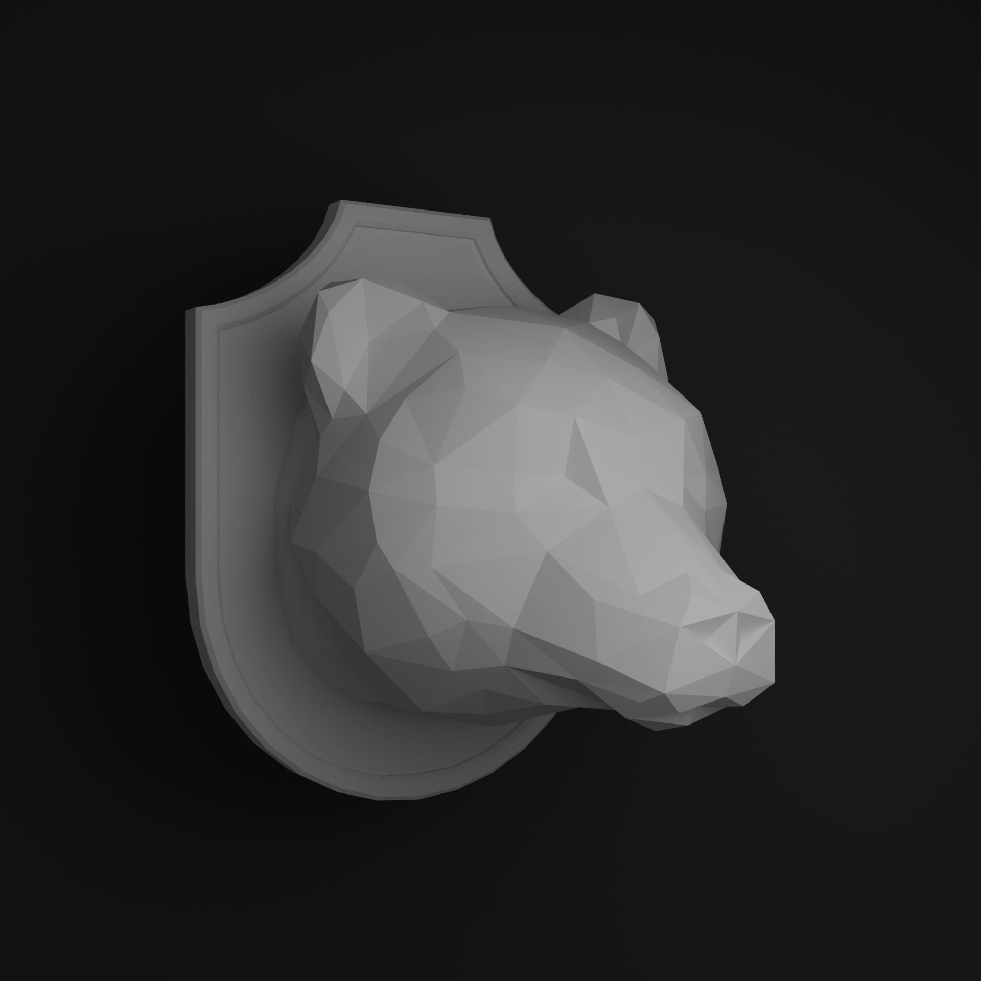Bear head 3D print model_6