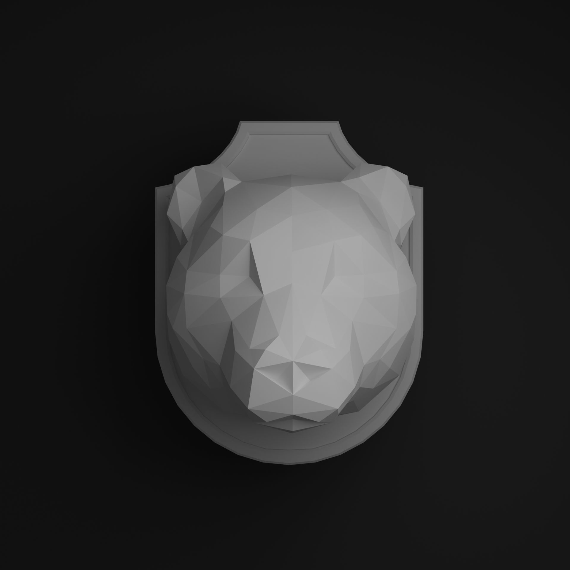 Bear head 3D print model_1